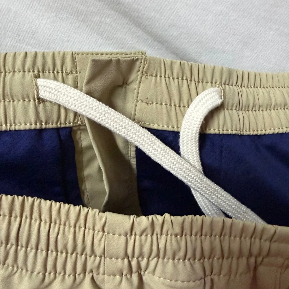 Polo Ralph Lauren Mens Tan Khaki Swim Trunks Mesh Lined Shorts XS